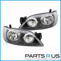 Pair Black Headlights to suit Ford BA - BF Series 1 XT Falcon 02-06