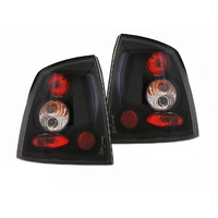 PAIR Black Altezza Tail Lights Suits Holden Astra 98-04 Sedan & Convertible