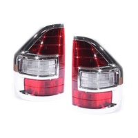 Mitsubishi Pajero 00-02 NM Wagon Red Clear & Chrome LH+RH Set Tail Light Lamps
