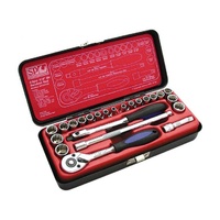 SP Tools 23 Piece 1/4" Drive Metric & SAE Imperial Socket Ratchet Set - 12 Point