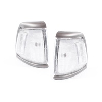 Corner Indicator Lights suits Toyota Hilux 91-97 2WD Ute Grey/Silver & Clear LH+RH Set