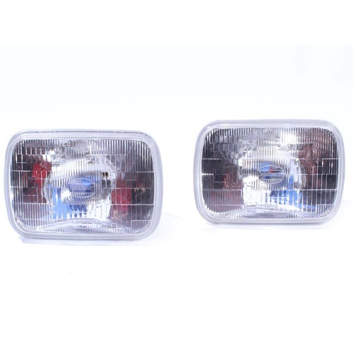 Headlight Inserts 4000K SEALED Beam Xenon White Set H4 Bulbs - 7x5 INCH