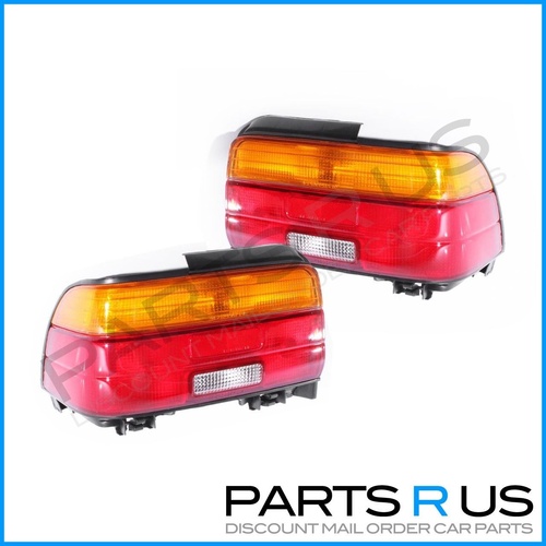 PAIR Of Tail Lights to suit Toyota Corolla 94-98 AE101/102 Sedan Amber/Red & Clear