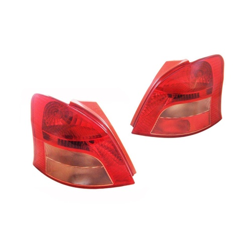 PAIR Tail Lights for Toyota Yaris 05-08 NCP90 Series1 Hatchback Red & Clear