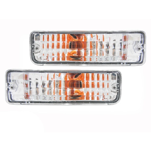 Crystal Clear Front Bar Indicator Lights suits Toyota Hilux 88-97  Surf 4Runner 89-91 