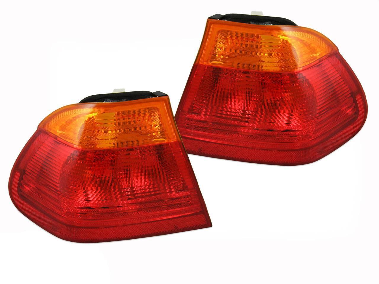 Pair Tail Lights For Amber BMW E46 3 Series 9801 4door
