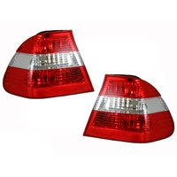 Pair Clear Tail Lights to suit BMW E46 3 Series 2001-05 4door Sedan