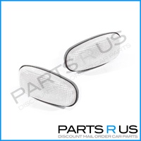 PAIR Guard Flasher/Indicator Lights to suit Holden Commodore 02-06 VY VZ 2x Frosted Clear Set 