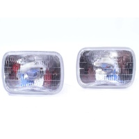 Headlight Set  4000K SEALED Beam White suits Toyota Hilux H4 Bulbs Hiace/Courier