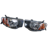 Pair Headlights To Suit Mitsubishi Triton ML GLX-R Orange Corner Type 06-09