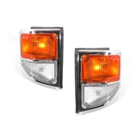 Pair Chrome Corner Indicator Lights Suits Toyota  99-07 Landcruiser 78/79 Series