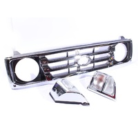 Chrome Grille & Clear Corner Lights to suit Toyota Landcruiser 99-07 Series 78 79 