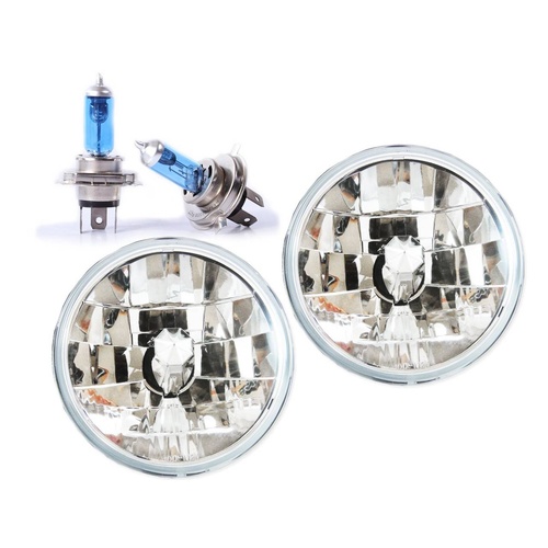 Headlights for Nissan Patrol / Maverick MQ GQ 7" Replacement Kit + H4 Bulbs/ Globes