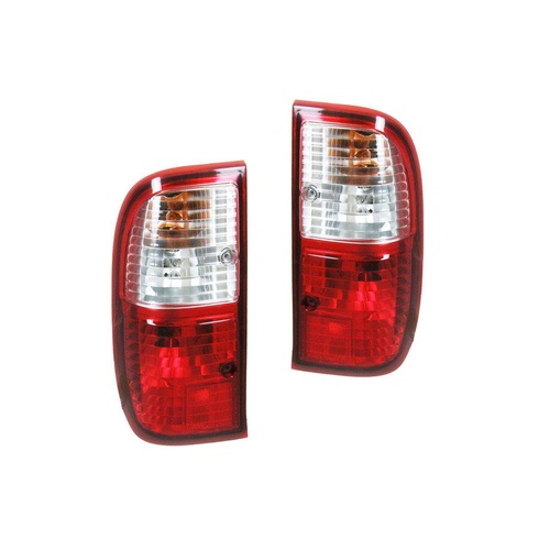 PAIR of Tail Lights to suit Ford Courier 04-06 PH Style Side Ute Red & Clear