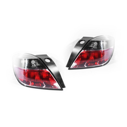 Set of Tail Lights for Holden Astra AH 04-10 3Door Hatch Red Clear/Tinted Depo