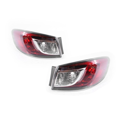 Set Tail Lights to suit Mazda 3 BL 09-13 Series 1&2 4Door Sedan Red & Clear LH+RH  Lamps TYC