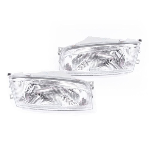Pair Of Clear Headlights to suit Mitsubishi Lancer 1996-98  CE1 Sedan