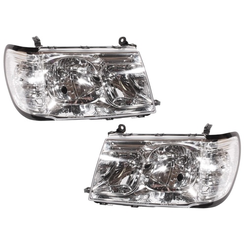 Clear Chrome Altezza Headlights To Suit Toyota 100 Series Landcruiser 1998-05 Upgrade 1 Piece 