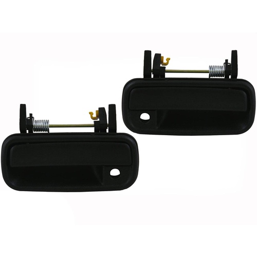 Black Front Outer Door Handles Toyota Hilux 88-97 Ute Pair